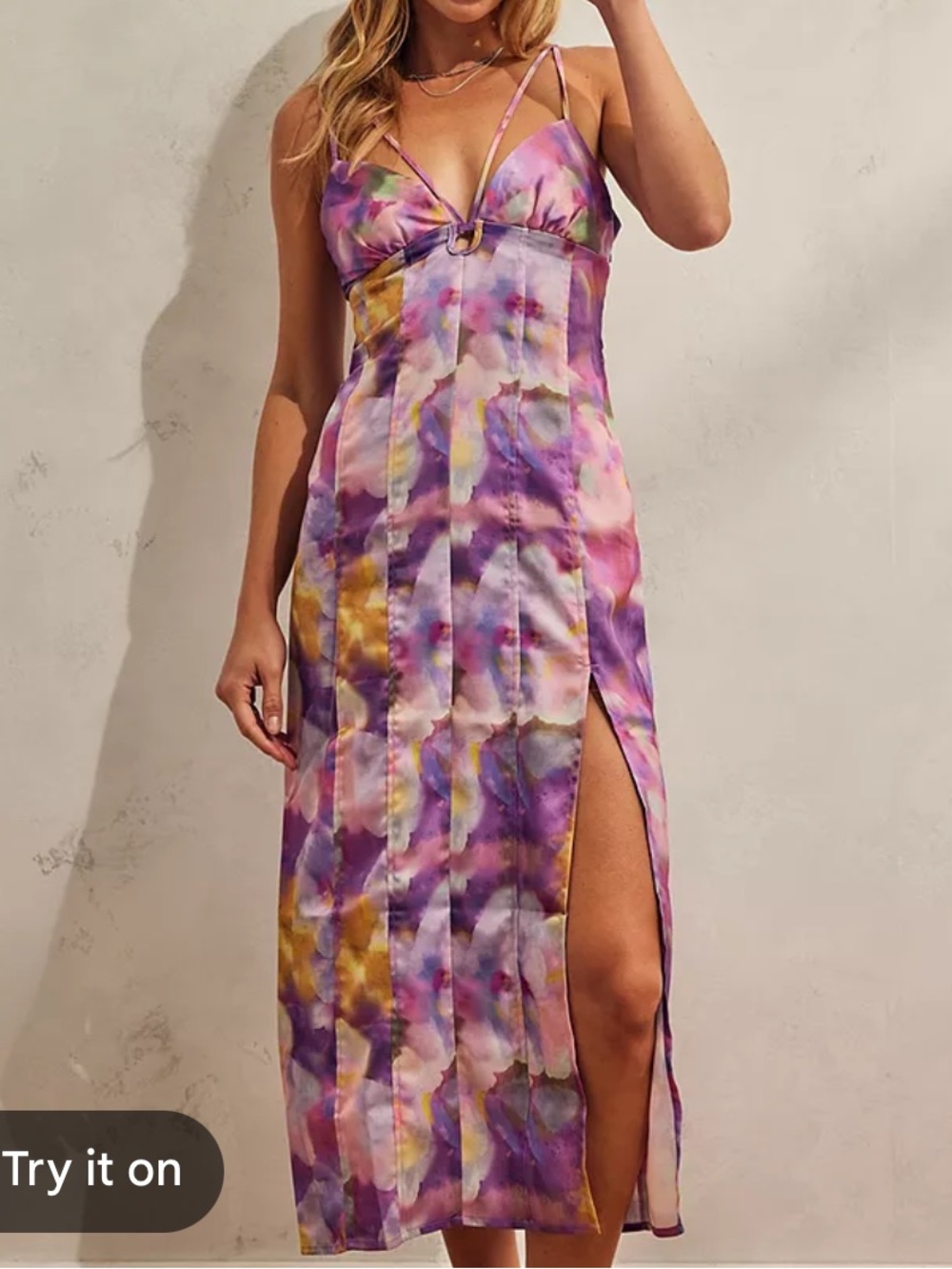 Urban Outfitters Pastel Multicolor Satin Dress